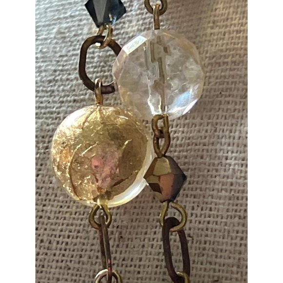 Vintage Double -Strand Faceted Glass Bead Necklace -- 20" - Picture 4 of 10